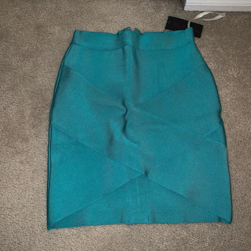 Hot Miami styles turquoise mini skirt